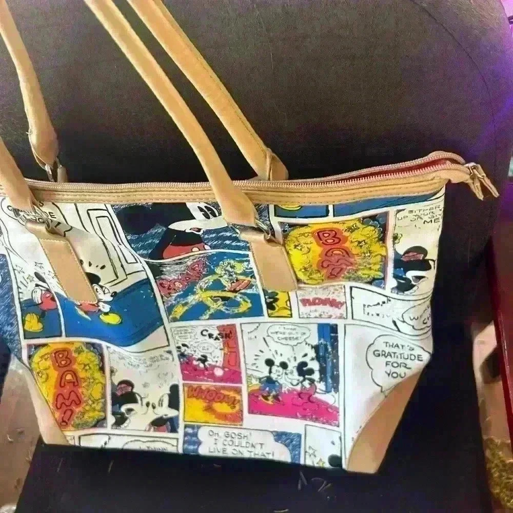 Disney Mickey Mouse Comic Strip Purse Handbag Tote - Picture 14 of 16